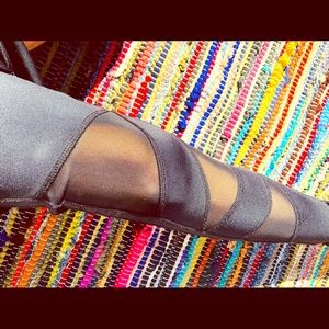 Black mesh/cutout leggings